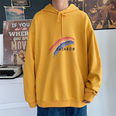 WY2064-P40加绒-P45纯棉连帽卫衣男大码运动帽衫宽松薄外套男，男装卫衣，电商A040