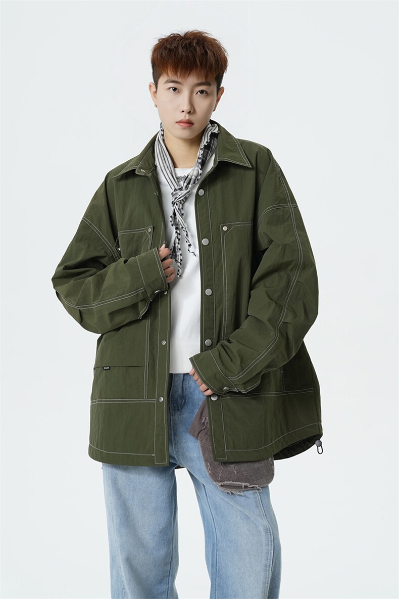 2026春季新款现货翻领夹克男宽松上衣外套DSA157B-JK7963-特P70,男装夹克,电商A157B