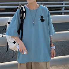 1港风印花情侣日系风潮大码M-5XL短袖T恤男DT7789P28控45，男装T恤，星座226-2
