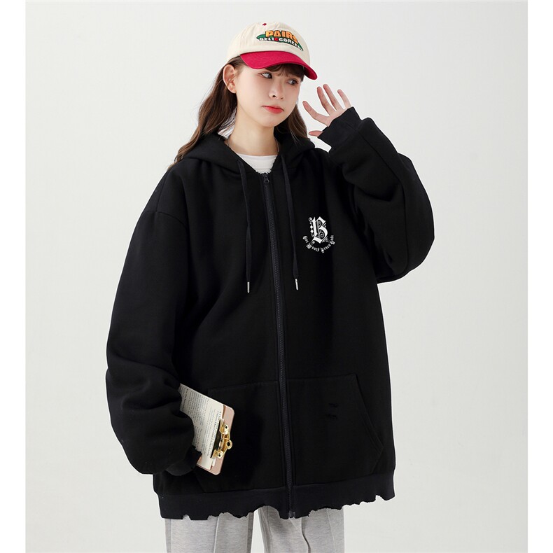 2025秋冬新款字母印花内里羊羔毛开衫卫衣外套M2051/P108控138,女装短外套,电商A148-1