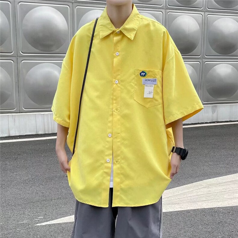 短袖衬衫春款男港风潮流H11P28,男装衬衫,星座1116-2