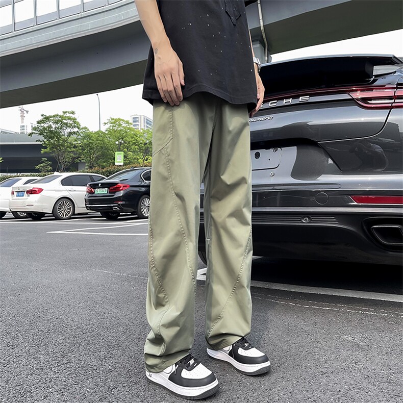 2024新款潮牌阔腿休闲裤小众宽松百搭工装直筒裤男现货K8098-P40,男装休闲裤,星座512-3