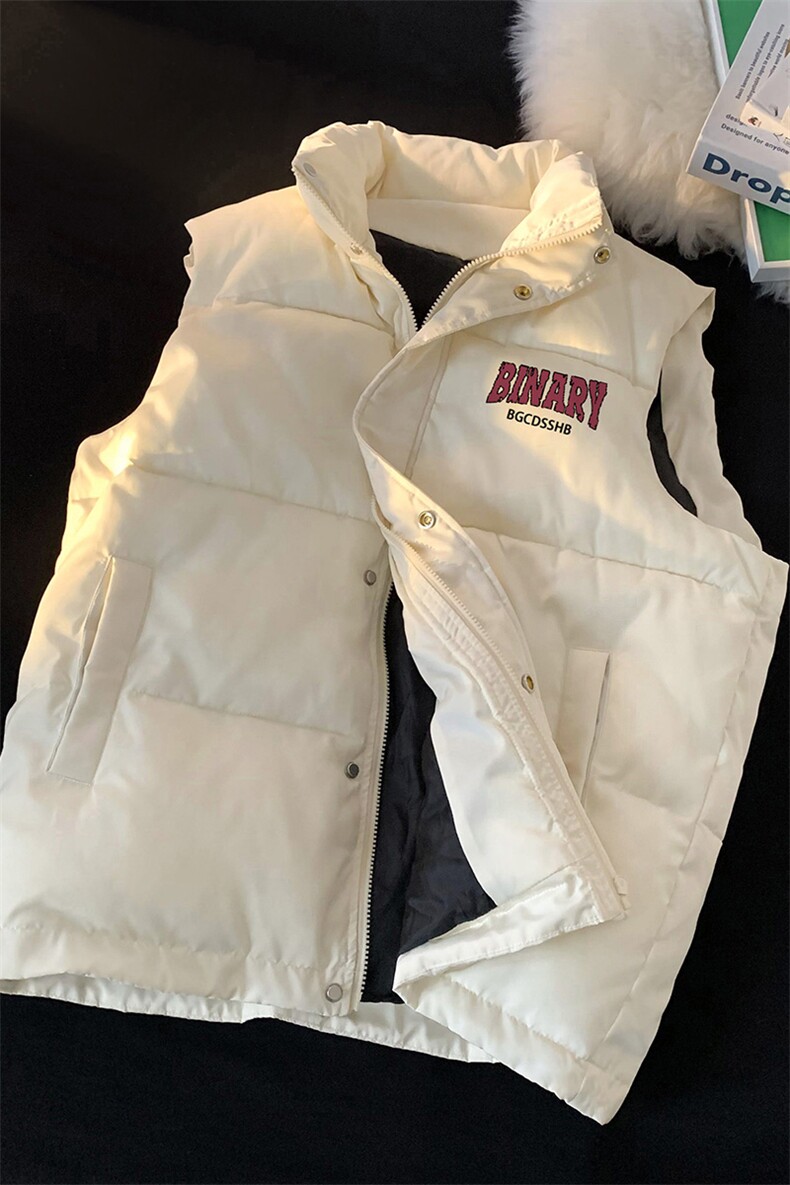 地毯时尚字母印花面包服立领保暖羽绒马甲A247-MJ106P115控158,男装背心/马甲,电商A247