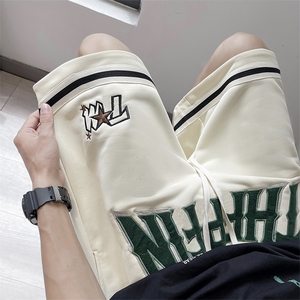 美式高街潮篮球运动裤夏季复古休闲潮牌五分裤短裤男 K7218-P32图片