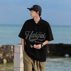 2024夏季新款港风潮流宽松百搭t恤潮牌短袖POLO衫现货T1724-P27，男装Polo衫，星座512-4