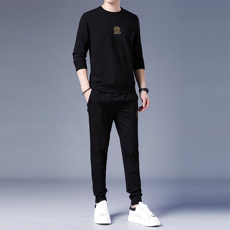 SA8293-2钱塘2020-2中青年男士冬款新款圆领卫衣套装时尚P137,男装休闲套装,钱塘207-2