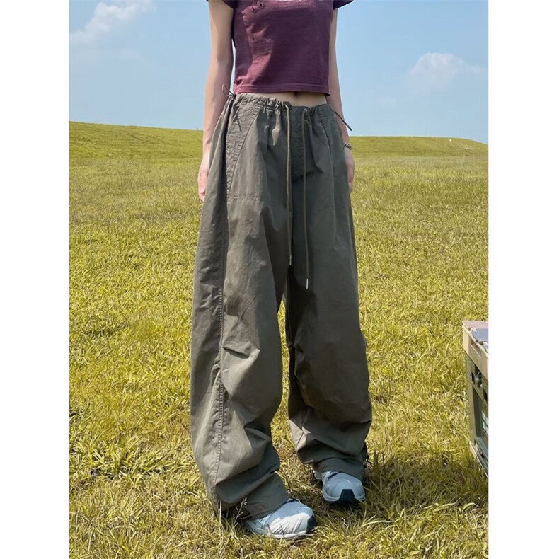 DG79-P40美式街头男女春季新款宽松潮牌束脚冲锋长裤-网图现货图片