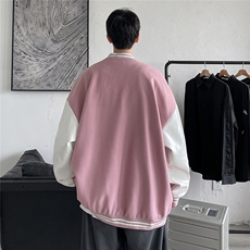 1港风毛呢子休闲宽松原创潮流棒球服大码M-5XL夹克男7423P70控98，男装夹克，星座226-2
