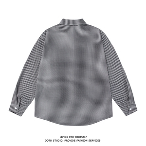 格子衬衫春夏美式格子衬衫港风情侣装休闲长袖衬衣CS276-P35图片