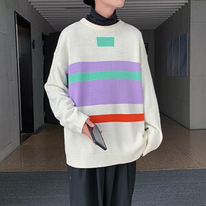2024秋冬新款毛衣男韩版时尚休闲宽松圆领上衣A161-2-M2042-P48图片