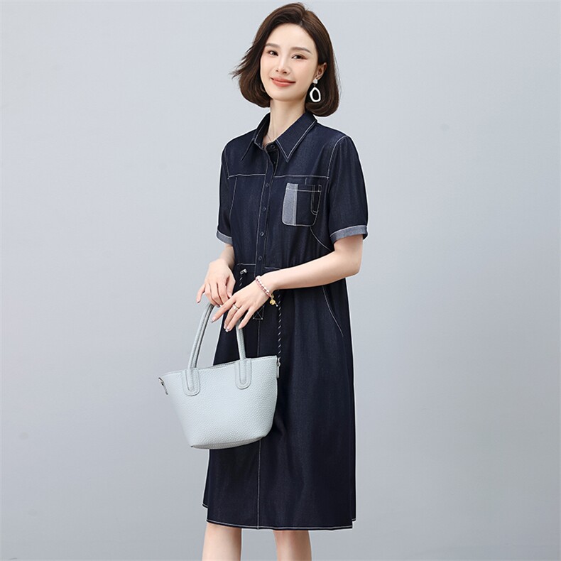 现货牛仔连衣裙图片
