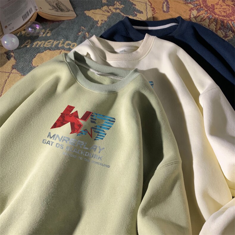 ！圆领卫衣男装港风长袖T恤男外套男WY227-特P23,男装T恤,电商B367