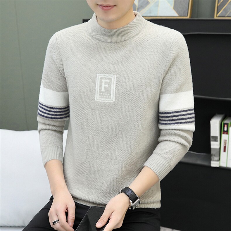 M8630-P45冬季仿貂绒加厚保暖针织毛衣,男装针织衫/毛衣,星座1215-1