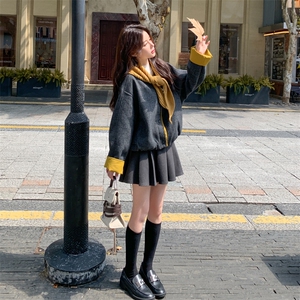 立体碎花灰色毛呢外套女秋冬季2025新款小个子气质独特超好看大衣图片