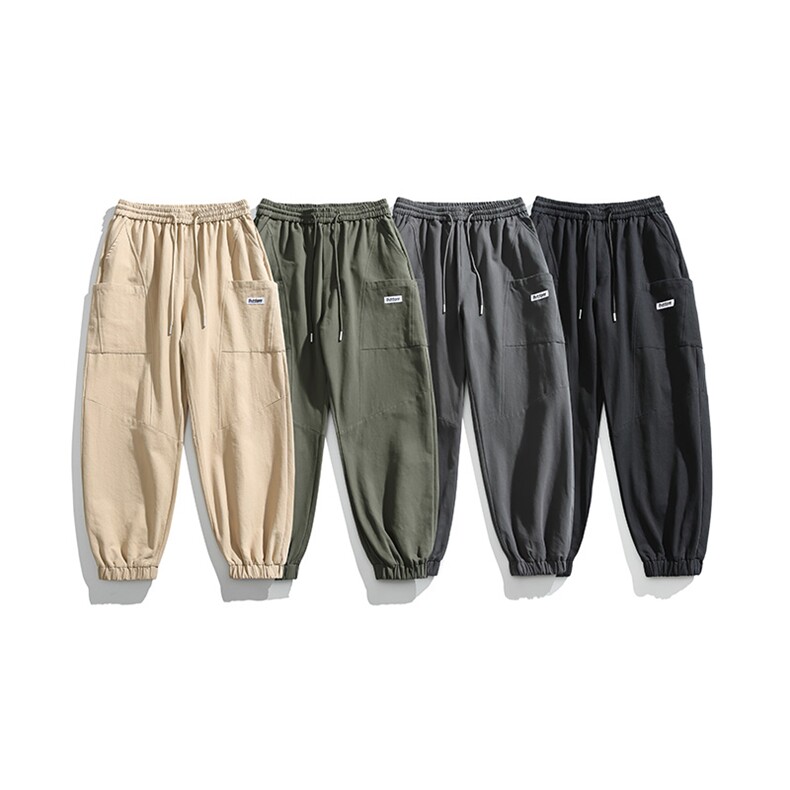2026春季新款男装日系潮流宽松束脚休闲裤工装裤哈伦裤P878-F85，男装工装外套，电商A101（原外27）