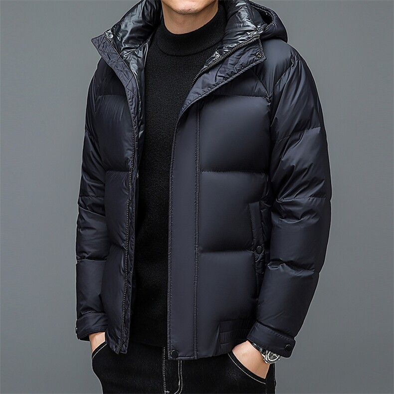 2023新款男士商务休闲羽绒服冬季中年连帽加厚保暖上衣男装外套，男装羽绒服，电商B212（原钱塘6029）