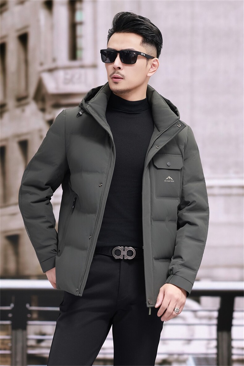 新款中青年90绒轻薄羽绒服外套男士秋冬拆卸帽时尚休闲羽绒服夹克,男装夹克,钱塘723