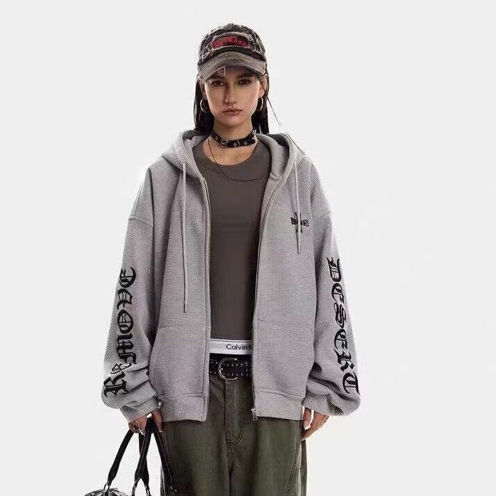 【004】哥特风十字架刺绣外套女春秋情侣开衫卫衣A079-W9036-P57,女装短外套,电商A079