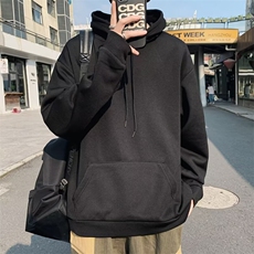 男士卫衣连帽2024新款秋季纯色重磅帽衫美式高街男款外套R01/P30，男装卫衣，星座506