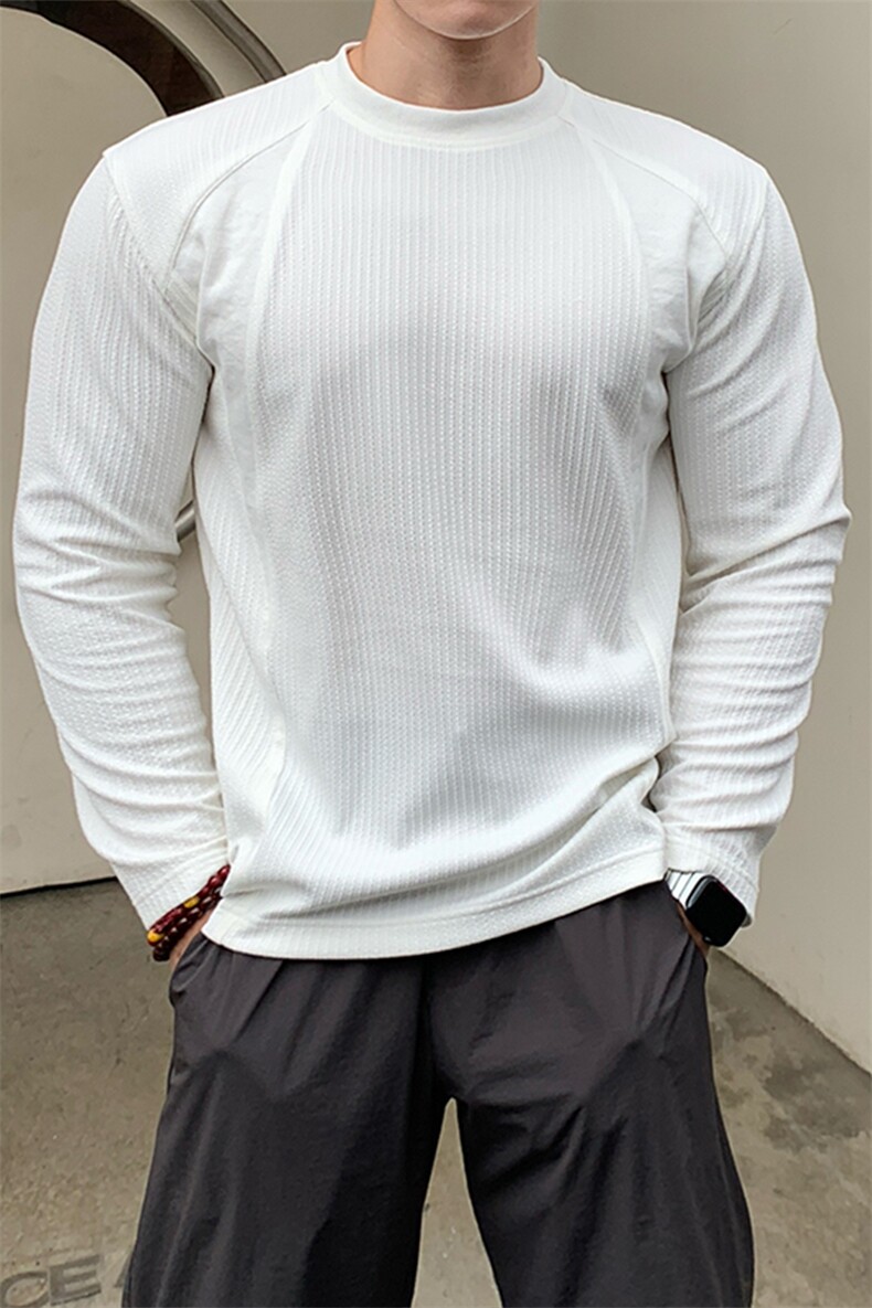 2026春季新款硬汉风大码圆领拼接T恤M-5XHT25720-特P20,男装T恤,电商A022