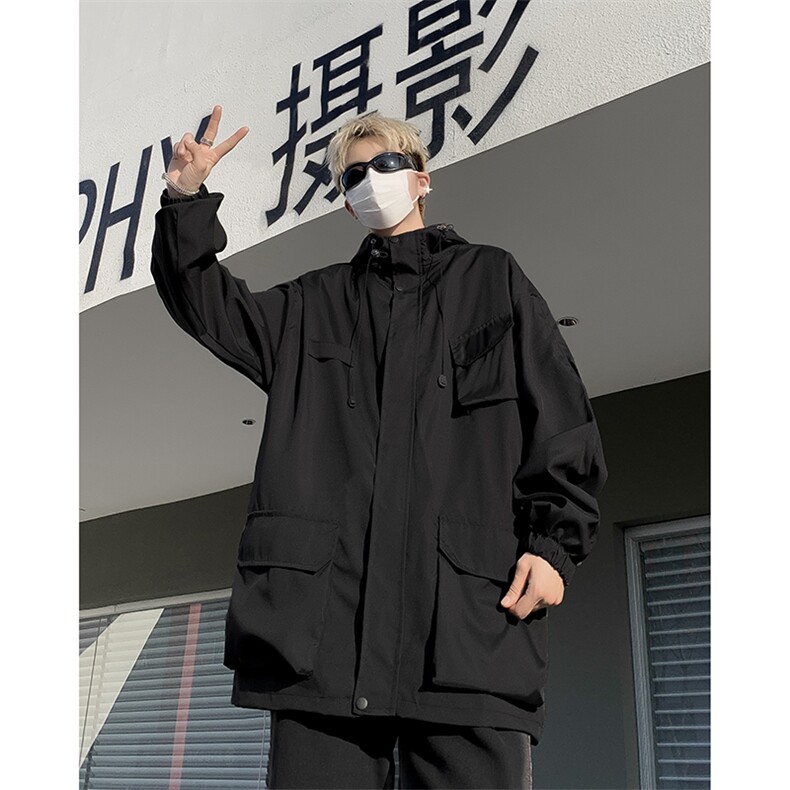 冲锋衣夹克男韩版潮流连帽帅气冬季2024新款ins宽松外套W5625-P60,男装夹克,星座412-3