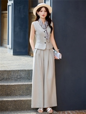 DLM8660时尚气质2026春夏新款马甲阔腿裤两件套套装一整套，女装套装/套裙，朵莱米