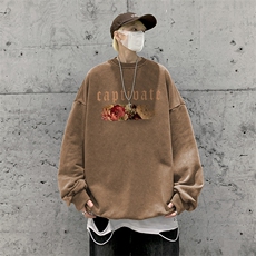 美式潮牌重磅水洗做旧圆领卫衣力推大码男BK5526-P58加绒P66，男装卫衣，星座517A