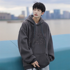 抖音供货、加绒360克现货字母印花连帽卫衣宽松D223A-WY2247-P50，男装卫衣，电商019-1