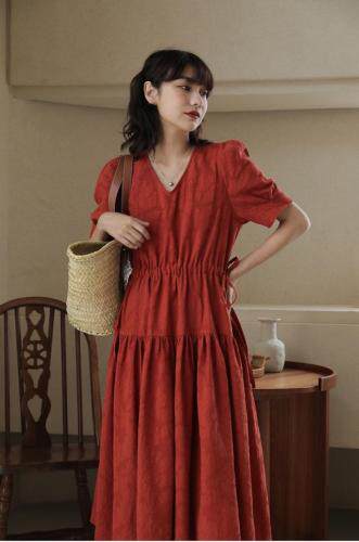 复古红连衣裙销量5W?，女装连衣裙，TWO LAPS