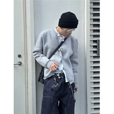 M57-P60小香风cleanfit潮流百搭毛衣外套设计感宽松开衫纽，男装针织衫/毛衣，电商B323A