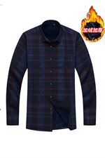 2020冬新款格子加绒保暖衬衫男士加厚衬衣加肥大码XL-9XL1510P95，男装衬衫，星座802
