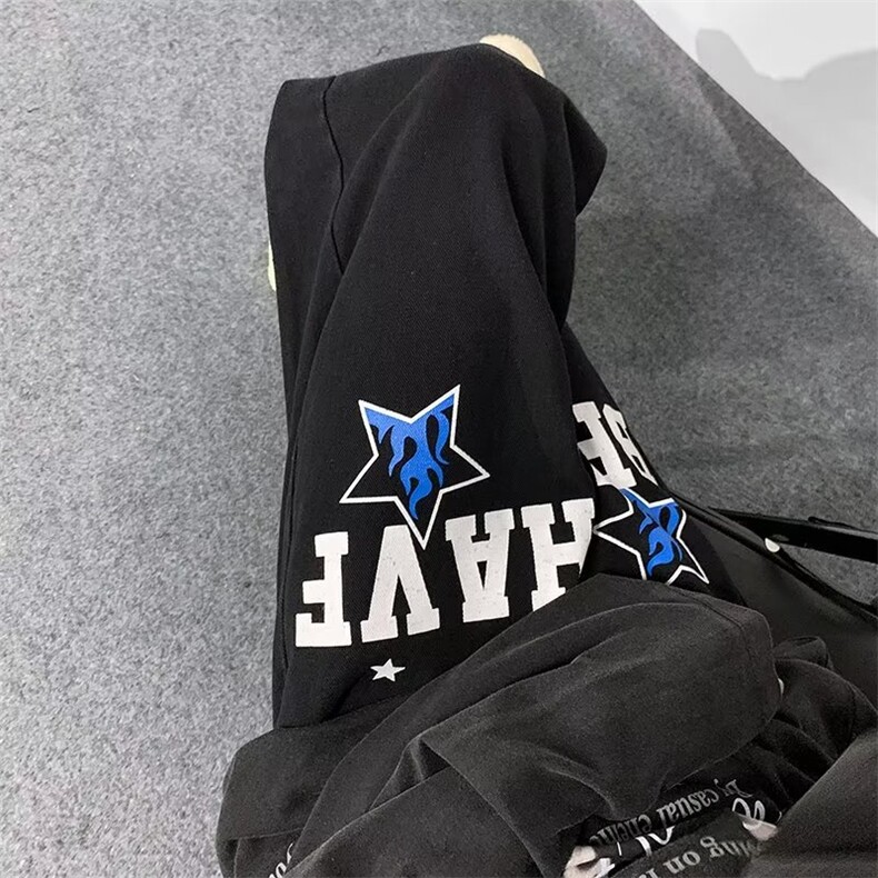 牛仔裤男秋季潮大码休闲裤子高街N1347P40图片