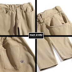 纯棉工装裤男春秋季休闲裤美式高街直筒裤217-2-HK23087-P55，男装工装外套，星座217-2