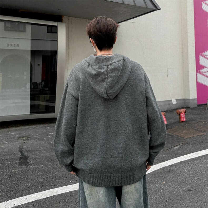 美式连帽毛衣外套男宽松秋冬外搭慵懒风休闲百搭上衣MY0663-P55,男装针织衫/毛衣,星座308B-1