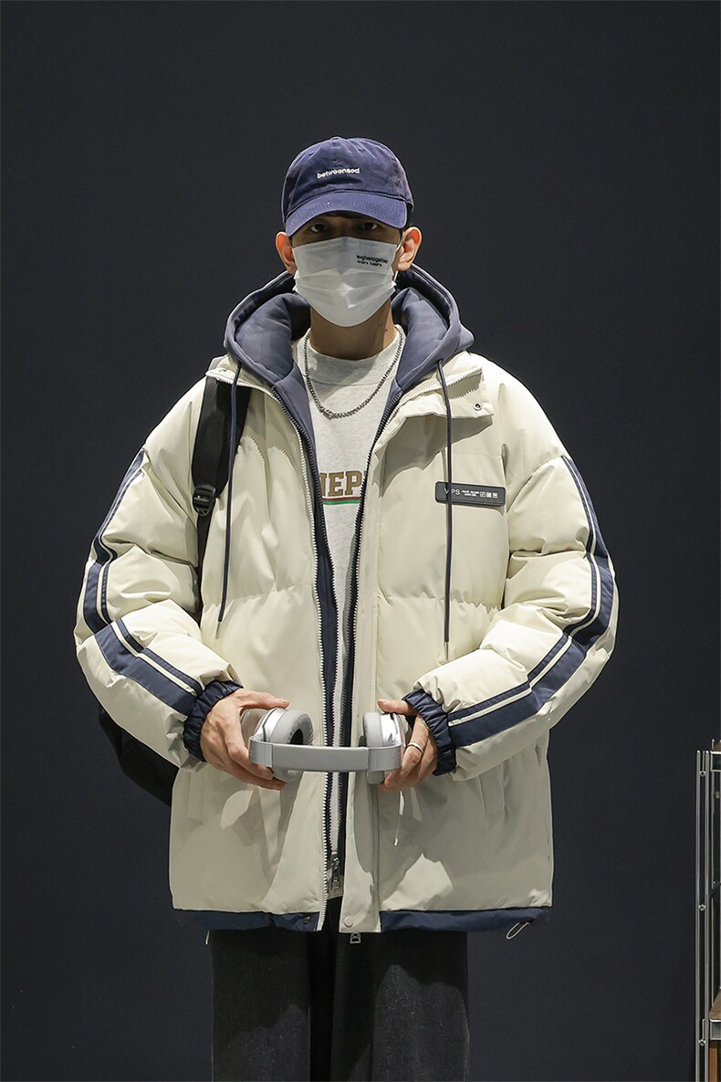 棉衣男冬新款男士青年保暖棉服情侣款假两件加厚连帽外套M082-P65,男装棉衣,星座1403A