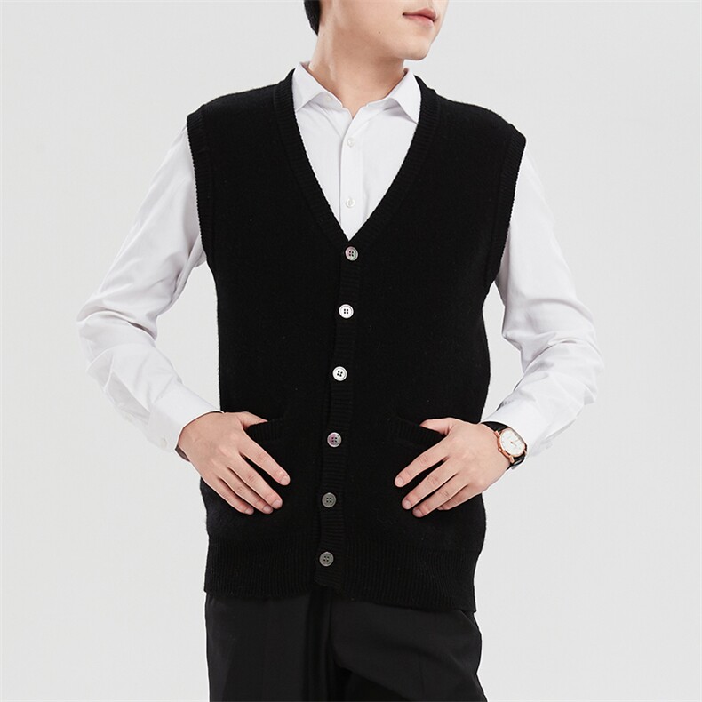 V领时尚气质百搭纯色潮流简约2024年秋季马甲男装，男装背心/马甲，牧绒家园高端店