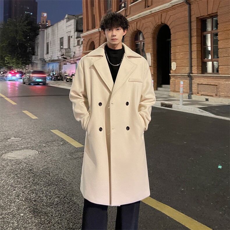 秋冬新款毛呢大衣男潮流ins韩版风衣外套宽松MN9571/P100加棉P110图片