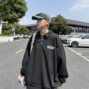 港风秋款男POLO领卫衣字母印花休闲夹克外套WY801 P40图片