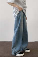 8XL-M特大码牛仔裤男美式高街裤子欧美复古倒装牛仔裤小众K968P50，男装牛仔裤，电商D206-1