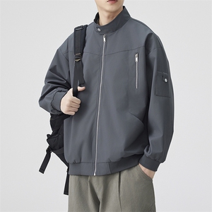 秋季新款宽松棒球领夹克男纯色上衣外套DSA157B-JK7925-特P63图片