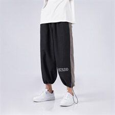 2021新款无影墙灰色宽松印花拼接休闲裤九分裤A061-K180-P35，男装休闲裤，电商A061
