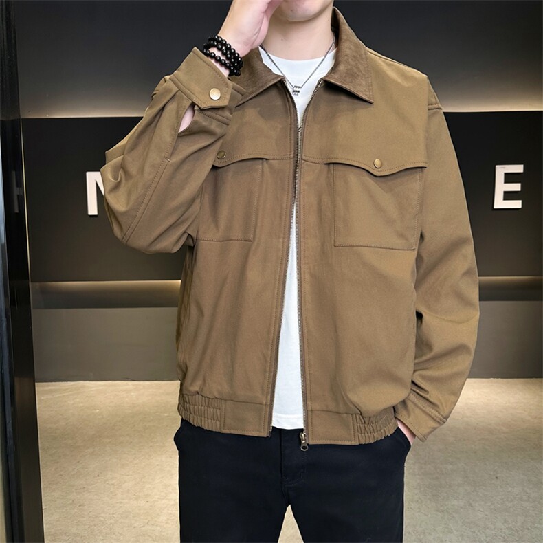 翻领夹克男春季简约宽松潮流百搭上衣服JK266-P73,男装夹克,星座308B-2