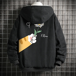牛仔外套男大码加厚加绒衣男羊羔毛服男 NM53265-P140  网格图片