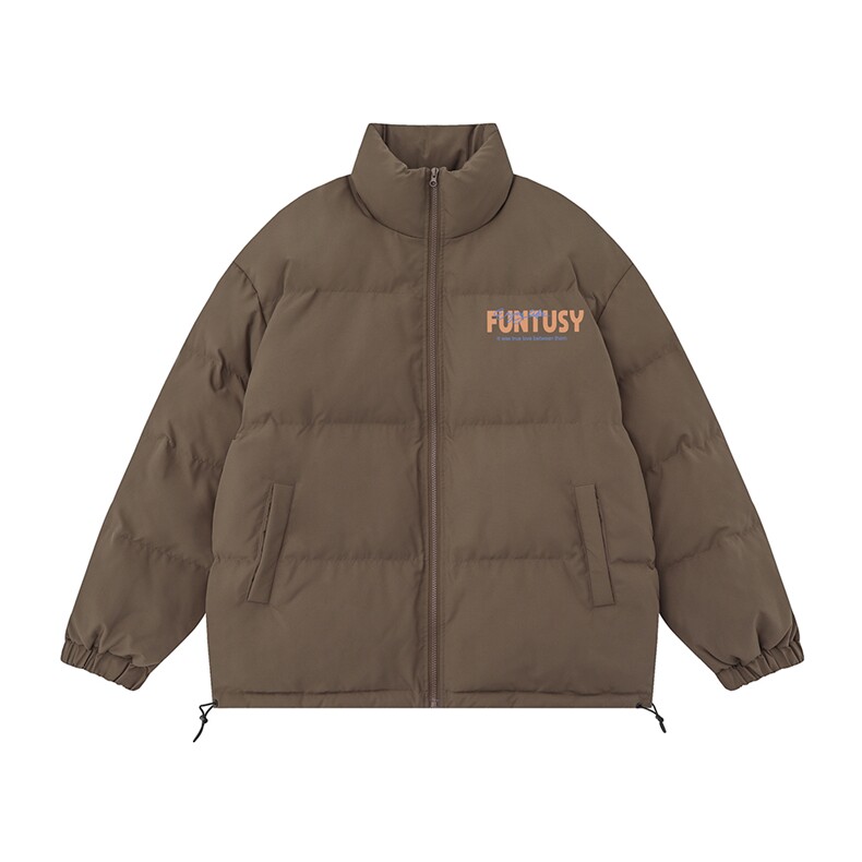 白底23新款冬季时尚百搭宽松字母印花棉服外套MY62055P90控118,男装棉衣,电商A268-1
