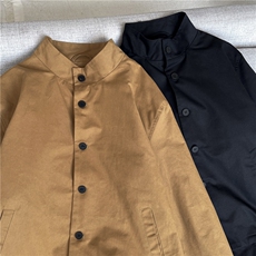 经典老钱风纯色棉制夹克，A061-AJ01670-特P85-平铺图，男装夹克，电商A061
