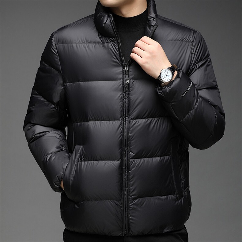 F81513鸭绒90绒高货精品秋冬新款立领休闲中青年男士羽绒服外套，男装羽绒服，钱塘207-1