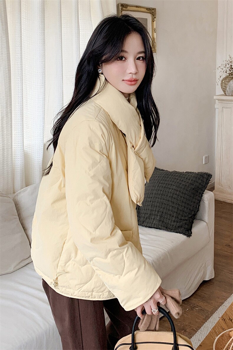 现货甜美爱心配围巾短款羽绒服2C236-T007-P235-K328,女装羽绒服,2C236