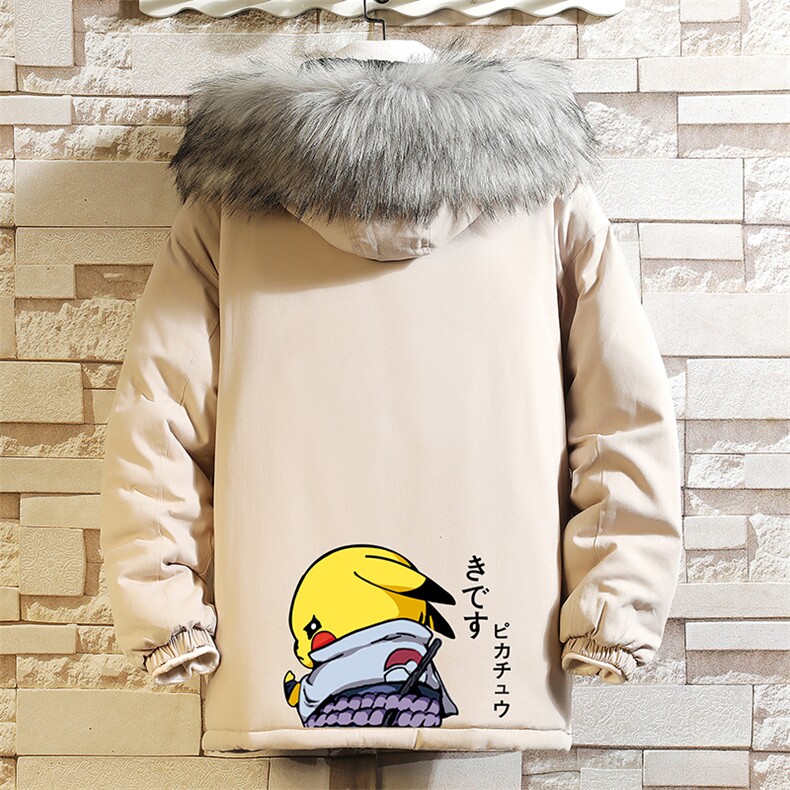 MM48036-P130 冬季大毛领衣男士大码加厚袄男服 砖墙图片