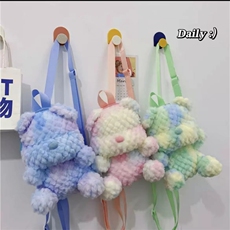 朵菲毛绒玩具 扎染双背熊（十个起售）