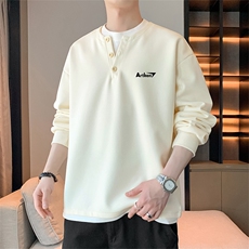 假两件卫衣亨利领t恤男款cleanfit美式复古长袖WY0553-P50，男装T恤，星座308B-2